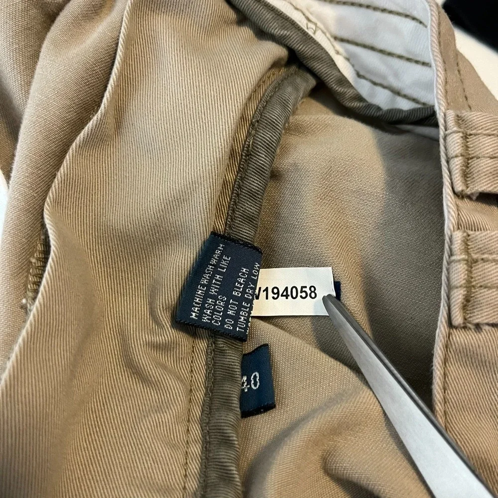 Polo Ralph Lauren Cargo Shorts Men's Size 40 Beige 100% Cotton‎ Pockets Vtg Y2K